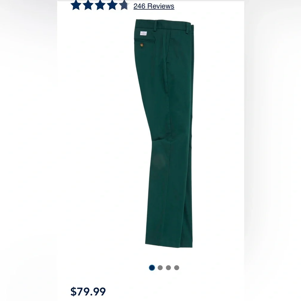 Vineyard Vines Men's Dark Green Chinos - Picture 4 of 5